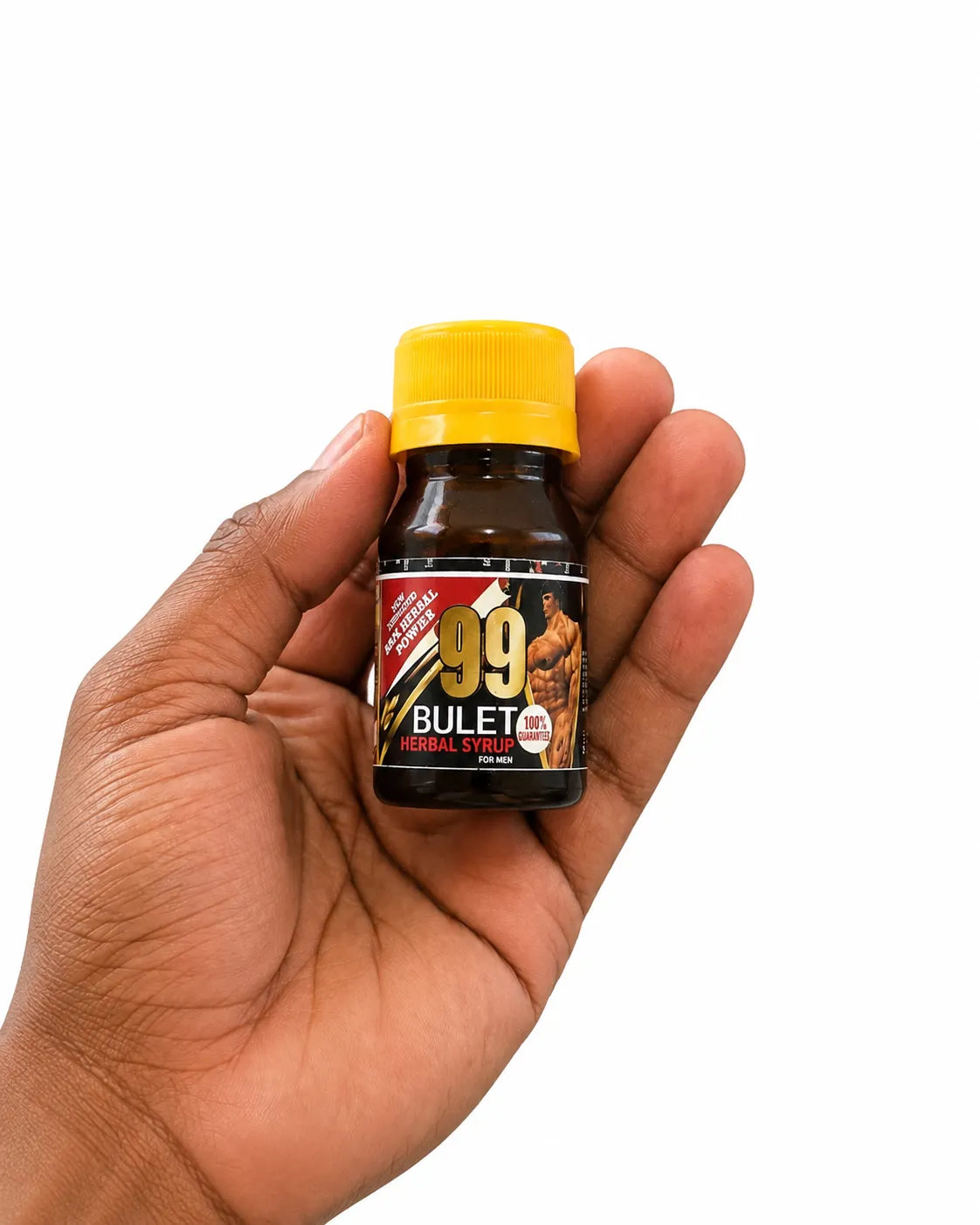 Small 99 Bullet bottle held in hand