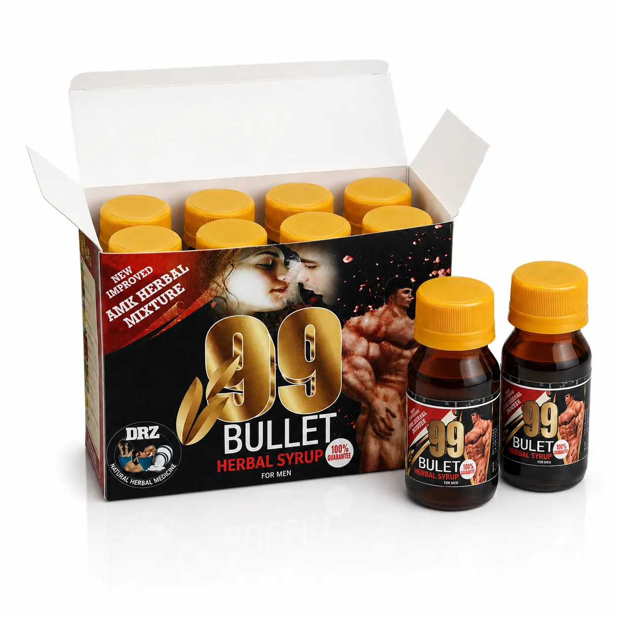 99 Bullet carton and bottle